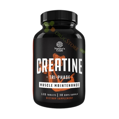 НЕЙЧЪРС КРАФТ КРЕАТИН ТРИО таблетки 120 броя / NATURE'S KRAFT CREATINE TRI-PHASE 