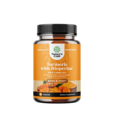 НЕЙЧЪРС КРАФТ КУРКУМА С БИОПЕРИН капсули 90 броя / NATURE'S CRAFT TURMERIC WITH BIOPERINE