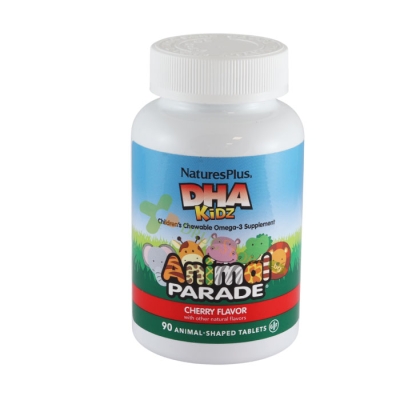 НЕЙЧЪРС ПЛЮС АНИМАЛ ПАРАД DHA ЗА ДЕЦА дъвчащи таблетки 90 броя / NATURE'S PLUS ANIMAL PARADE DHA FOR KIDS chewable tablets 