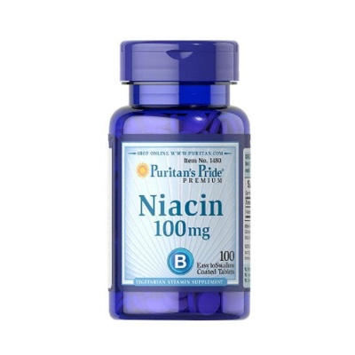 НИАЦИН таблетки 100 мг. 100 броя / PURITAN'S PRIDE NIACIN