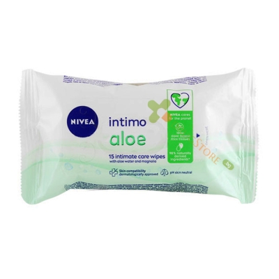 НИВЕА МОКРИ КЪРПИ ЗА ИНТИМНА ГРИЖА С АЛОЕ 15 броя / NIVEA INTIMO INTIMATE CARE WET WIPES WITH ALOE 