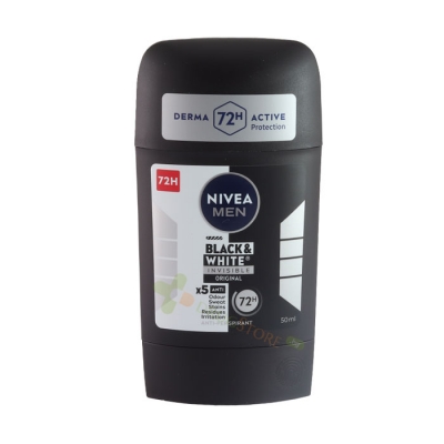 НИВЕА СТИК БЛЕК/УАЙТ ИНВИЗИБЪЛ ОРИГИНАЛ 72 часа МЪЖКИ 50 мл / NIVEA STICK BLACK/WHITE INVISIBLE ORIGINAL 72 hours MEN