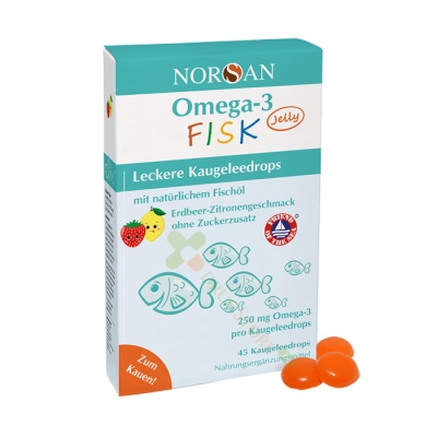 НОРСАН ОМЕГА-3 ФИСК желирани дражета 45 броя / NORSAN OMEGA-3 FISK gummies 
