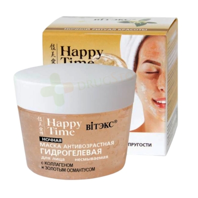 НОЩНА ПРОТИВОСТАРЕЕЩА ХИДРОГЕЛНА МАСКА ЗА ЛИЦЕ С КОЛАГЕН 90 мл / VITEX HAPPY TIME FACIAL NIGHT ANTI-AGING HYDROGEL MASK WITH COLLAGEN 