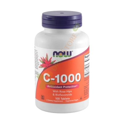 НАУ ФУДС ВИТАМИН С-1000 С ШИПКИ И БИОФЛАОВОНОИДИ таблетки 100 броя / NOW FOODS VITAMIN C