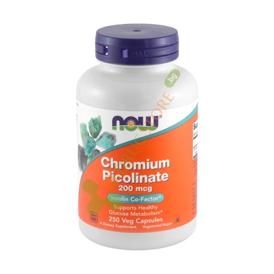 НАУ ФУДС ХРОМ ПИКОЛИНАТ капсули 200 мкг 250 броя / NOW FOODS CHROMIUM PICOLINATE