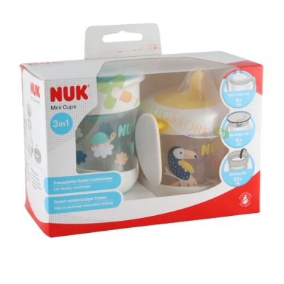 НУК ЧАША ЕВО СЕТ 3 В 1 СИВ 160 мл / NUK EVO MINI CUPS SET 3 IN 1 