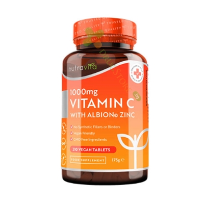 НУТРАВИТА ВИТАМИН C + ЦИНК таблетки 210 броя / NUTRAVITA VITAMIN C WITH ZINC