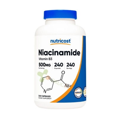НИАЦИНАМИД (ВИТАМИН B3) капсули 500 мг 240 броя / NUTRICOST NIACINAMIDE (VITAMIN B3) 
