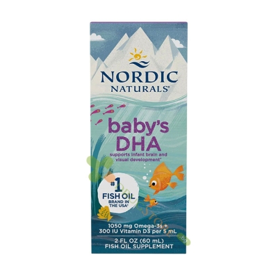 ОМЕГА-3 ЗА БЕБЕТА И ДЕЦА + ВИТАМИН D3 капки 60 мл / NORDIC NATURALS BABY’S DHA + VITAMIN D3 drops 