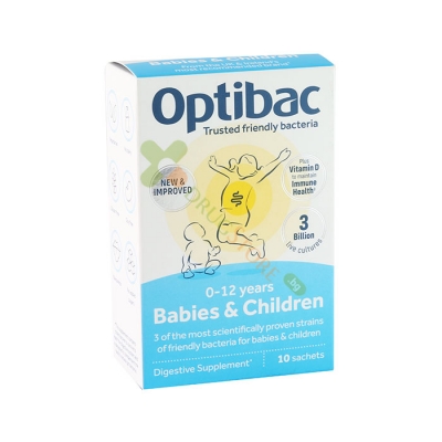 ОПТИБАК ПРОБИОТИК ЗА БЕБЕТА И ДЕЦА саше 10 броя / OPTIBAC PROBIOTICS FOR BABIES & CHILDREN