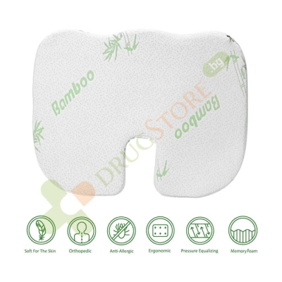 ОРТОПЕДИЧНА АНАТОМИЧНА ВЪЗГЛАВНИЦАЗА СЯДАНЕ / FLEXZON ORTHOPEDIC ANATOMICAL BAMBOO FIBER MEMORY FOAM SEAT CUSHION