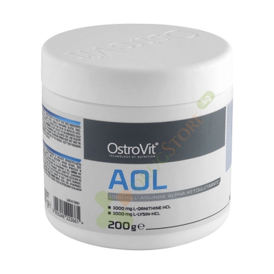 ОСТРОВИТ ЧИСТ AOL - АРГИНИН, ОРНИТИН И ЛИЗИН прах 200 г НЕОВКУСЕН / OSTROVIT AOL