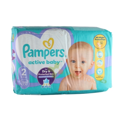 ПАМПЕРС АКТИВ БЕЙБИ МИНИ 4 - 8 кг 72 броя / PROCTER & GAMBLE PAMPERS ACTIVE BABY 4 - 8 kg