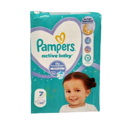 ПАМПЕРС АКТИВ БЕЙБИ 15+ кг 40 броя / PROCTER & GAMBLE PAMPERS ACTIVE BABY 15+ kg