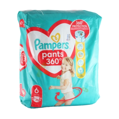 ПАМПЕРС ГАЩИ 360 размер 6 (14 - 19 кг) 36 броя / PROCTER & GAMBLE PAMPERS PANTS 360 size 6 (14 - 19 kg)