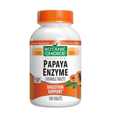 ПАПАЯ ЕНЗИМ дъвчащи таблетки 180 броя / BOTANIC CHOICE PAPAYA ENZYME chewable tablets