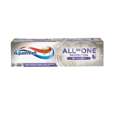 ПАСТА ЗА ЗЪБИ АКВАФРЕШ ALL IN ONE PROTECTION CRYSTAL WHITE 75 мл / HALEON AQUAFRESH ALL IN ONE PROTECTION CRYSTAL WHITE TOOTHPASTE