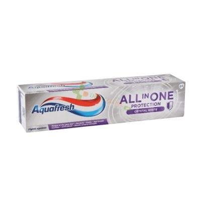 ПАСТА ЗА ЗЪБИ АКВАФРЕШ ОЛ ИН УАН КРИСТАЛ УАЙТ 100 мл / AQUAFRESH ALL IN ONE CRYSTAL WHITE TOOTHPASTE 