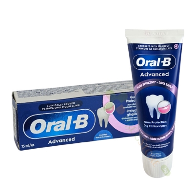 ПАСТА ЗА ЗЪБИ ОРАЛ - Б АДВАНСТ ГЪМ ПРОТЕКШЪН КУЛ МИНТ 75 мл / ORAL - B ADVANCED GUM PROTECTION COOL MINT TOOTHPASTE 
