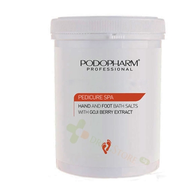 ПЕДИКЮР СПА СОЛИ ЗА РЪЦЕ И КРАКА С ЕКСТРАКТ ОТ ГОДЖИ БЕРИ 1400 г / PODOPHARM PROFESSIONAL PEDICURE SPA HAND AND FOOT BATH SALTS 