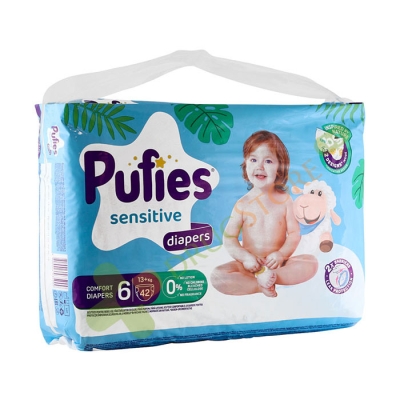 ПЕЛЕНИ ПУФИС СЕНЗИТИВ №6 13+ кг 42 броя / FICOSOTA SYNTEZ PUFIES DIAPERS SENSITIVE №6 13+ kg 
