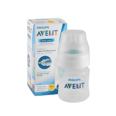 ШИШЕ АНТИКОЛИК 0+ месеца 125 мл / PHILIPS AVENT ANTI-COLIC FEEDING BOTTLE 0+