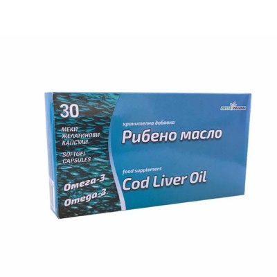 РИБЕНО МАСЛО капсули 1000 мг. 30 броя / PHYTOPHARMA COD LIVER OIL
