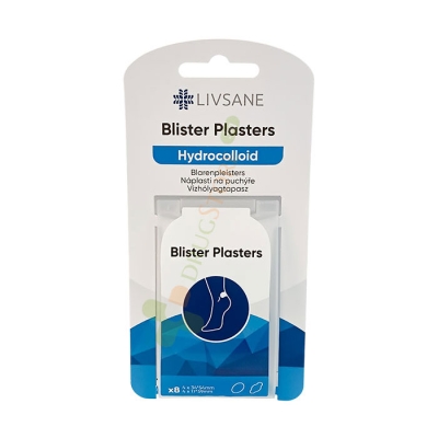 ПЛАСТИР ХИДРОКОЛОИДЕН В 2 РАЗМЕРА 8 броя / LIVSANE HYDROCOLLOID BLISTER PLASTERS 