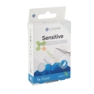 ПЛАСТИР ПРЕМИУМ СЕНЗИТИВ ЛЕНТА 6 см/1 м / LIVSANE PREMIUM SENSITIVE ANTISEPTIC PAD 6 cm/1 m