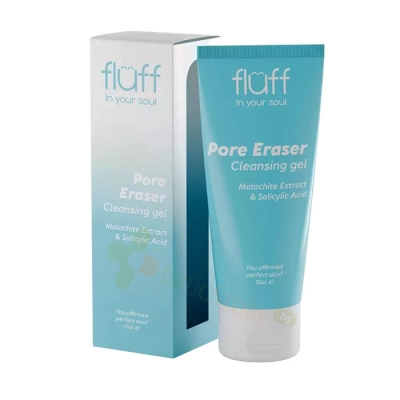 ПОЧИСТВАЩ ГЕЛ ЗА ЛИЦЕ СЪС САЛИЦИЛОВА КИСЕЛИНА И ЕКСТРАКТ ОТ МАЛАХИТ 100 мл / FLUFF PORE ERASER CLEANSING GEL WITH MALACHITE EXTRACT AND SALICYLIC ACID 