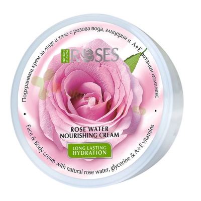 ПОДХРАНВАЩ КРЕМ ЗА ЛИЦЕ И ТЯЛО ROSES С РОЗОВА ВОДА 100 мл / NATURE OF AGIVA ROSES ROSE WATER NOURISHING FACE & BODY CREAM 