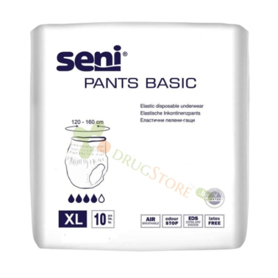 ПРЕДПАЗНО БЕЛЬО ЗА ВЪЗРАСТНИ СЕНИ BASIC XL 10 броя / SENI BASIC ELASTIC DISPOSABLE UNDERWEAR XL