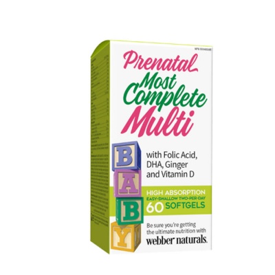 ПРЕНАТАЛ МУЛТВИТАМИНИ ЗА БРЕМЕННИ капсули 60 броя / WEBBER NATURALS PRENATAL MOST COMPLETE MULTI capsules 60