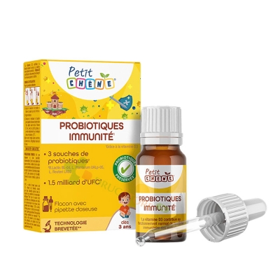 ПРОБИОТИК ЗА ДЕЦА ИМУН + ВИТАМИН D3 капки 5.5 мл / LES TROIS CHENES PETIT CHENE IMMUNITY PROBIOTICS drops 