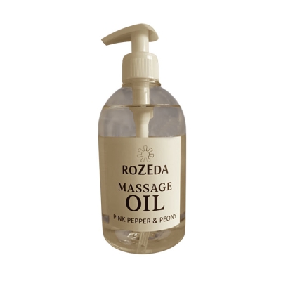 ПРОФЕСИОНАЛНО МАСАЖНО МАСЛО РОЗОВ ПИПЕР И БОЖУР 500 мл / ROZEDA MASSAGE OIL PINK PEPPER AND PEONY