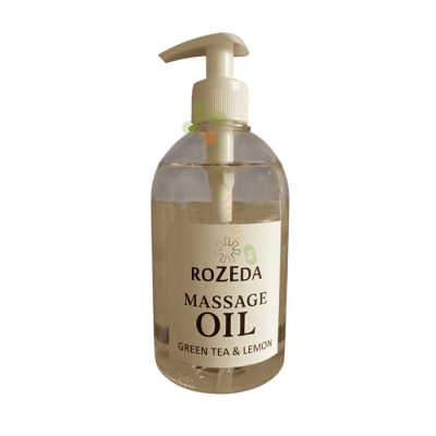 ПРОФЕСИОНАЛНО МАСАЖНО МАСЛО ЗЕЛЕН ЧАЙ И ЛИМОН 500 мл / ROZEDA MASSAGE OIL GREEN TEA AND LEMON