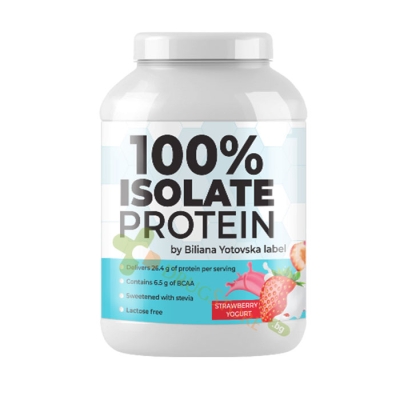 ПРОТЕИН ИЗОЛАТ 100% вкус ЯГОДА ЙОГУРТ 810 г / BILIANA YOTOVSKA LABEL WHEY PROTEIN ISOLATE 100% STRAWBERRY YOGURT