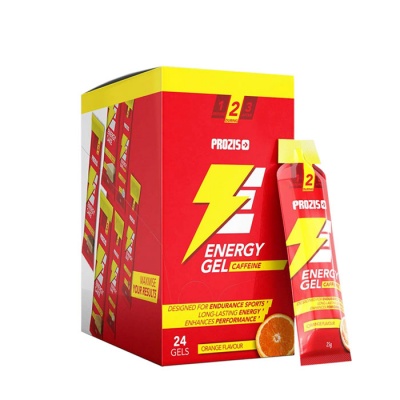 ПРОЗИС ЕНЕРДЖИ ГЕЛ С ВКУС НА ПОРТОКАЛ саше 25 гр. 24 броя / PROZIS ENERGY GEL + CAFFEINE ORANGE FLAVOUR sachet 25 gr. 24