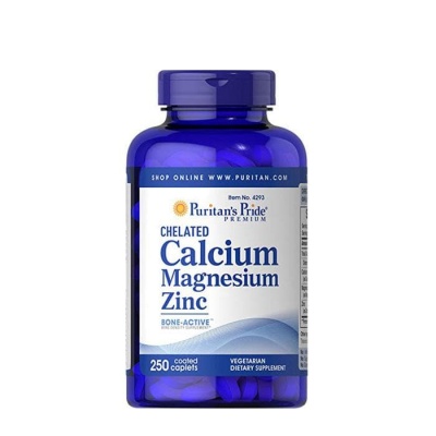 КАЛЦИЙ, МАГНЕЗИЙ И ЦИНК каплети 250 броя / PURITAN'S PRIDE CALCIUM MAGNESIUM AND ZINC