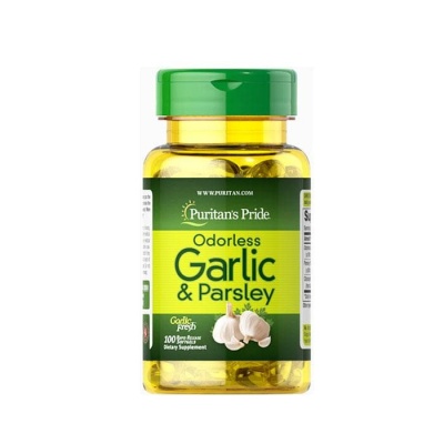 ЧЕСЪН И МАГДАНОЗ капсули 100 броя / PURITANS PRIDE ODORLESS GARLIC & PARSLEY