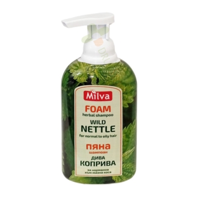 ПЯНА-ШАМПОАН КОПРИВА 300 мл / MILVA SHAMPOO-FOAM WILD NETTLE 