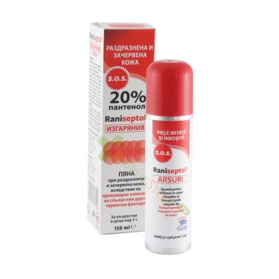 РАНИСЕПТОЛ SOS 20% ПАНТЕНОЛ пяна 150 мл / NATUR PRODUKT RANISEPTOL SOS 20 PANTHENOL foam