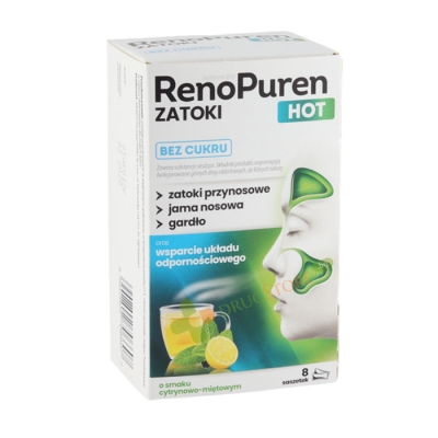 РЕНОПУРЕН СИНУС ХОТ саше 8 броя / AFLOFARM RENOPUREN SINUS HOT sachet 