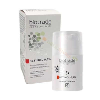РЕТИНОЛ 0.3% НОЩНА АНТИ-ЕЙДЖ КРЕМ-МАСКА 50 мл / BIOTRADE COSMECEUTICALS RETINOL 0,3% OVERNIGHT CREAM MASK 