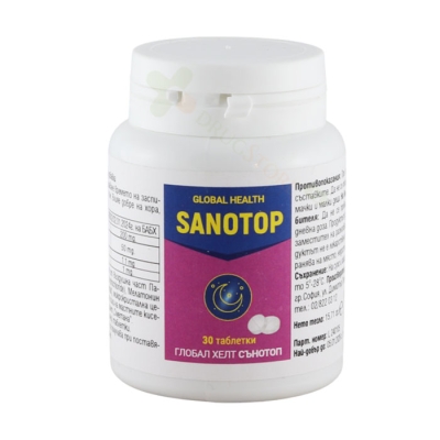 СЪНОТОП таблетки 30 броя / GLOBAL HEALTH LTD. SANOTOP 