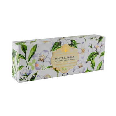 САПУН ИНГЛИШ СОУП КАМПЪНИ БЯЛ ЖАСМИН И САНДАЛОВО ДЪРВО В КУТИЯ 3 * 100 г / ENGLISH SOAP COMPANY WHITE JASMINE & SANDALWOOD SOAP IN A BOX 