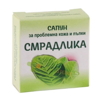 САПУН ЗА ПРОБЛЕМНА КОЖА И ПЪПКИ С ЕКСТРАКТ ОТ СМРАДЛИКА 40 г / MILVA ANTI-ACNE SOAP WITH SMOKE TREE 