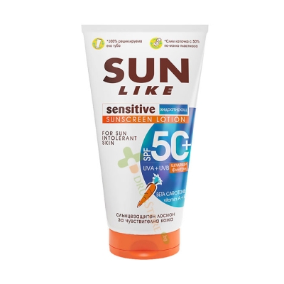 СЕНЗИТИВ СЛЪНЦЕЗАЩИТЕН ЛОСИОН ЗА ЧУВСТВИТЕЛНА КОЖА SPF50+ 125 мл / SUN LIKE SENSITIVE SUNSCREEN LOTION SPF50+ 