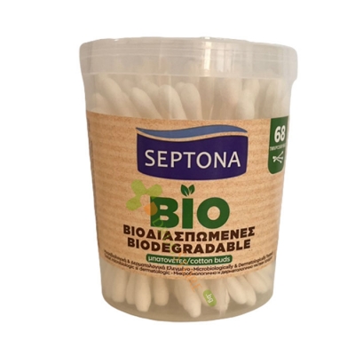 СЕПТОНА БИОРАЗГРАДИМИ ТУПФИ кутия 68 броя / AROMA  SEPTONA BIODEGRADABLE COTTON BUDS